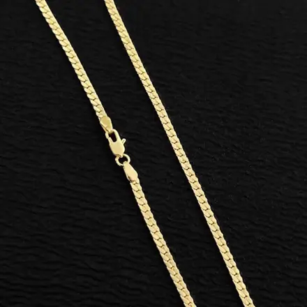 Corrente de ouro fina, detalhe da malha