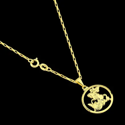 Corrente de ouro com pingente de São Jorge